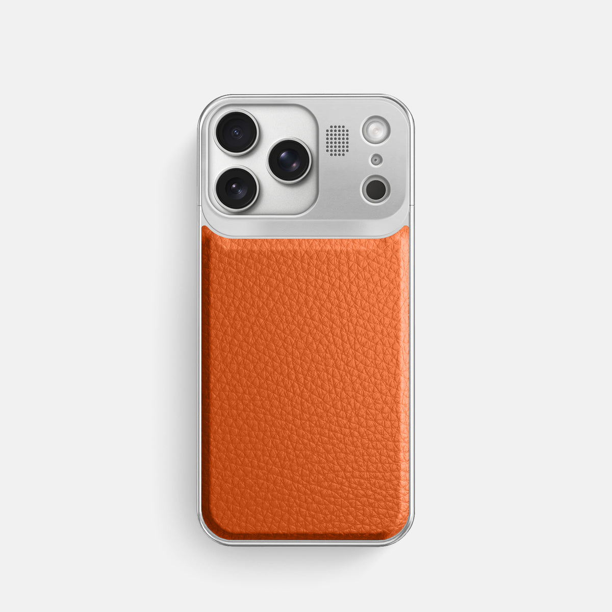 Metal Case For iPhone 17 Pro In Calf -1 | Orange-Steel