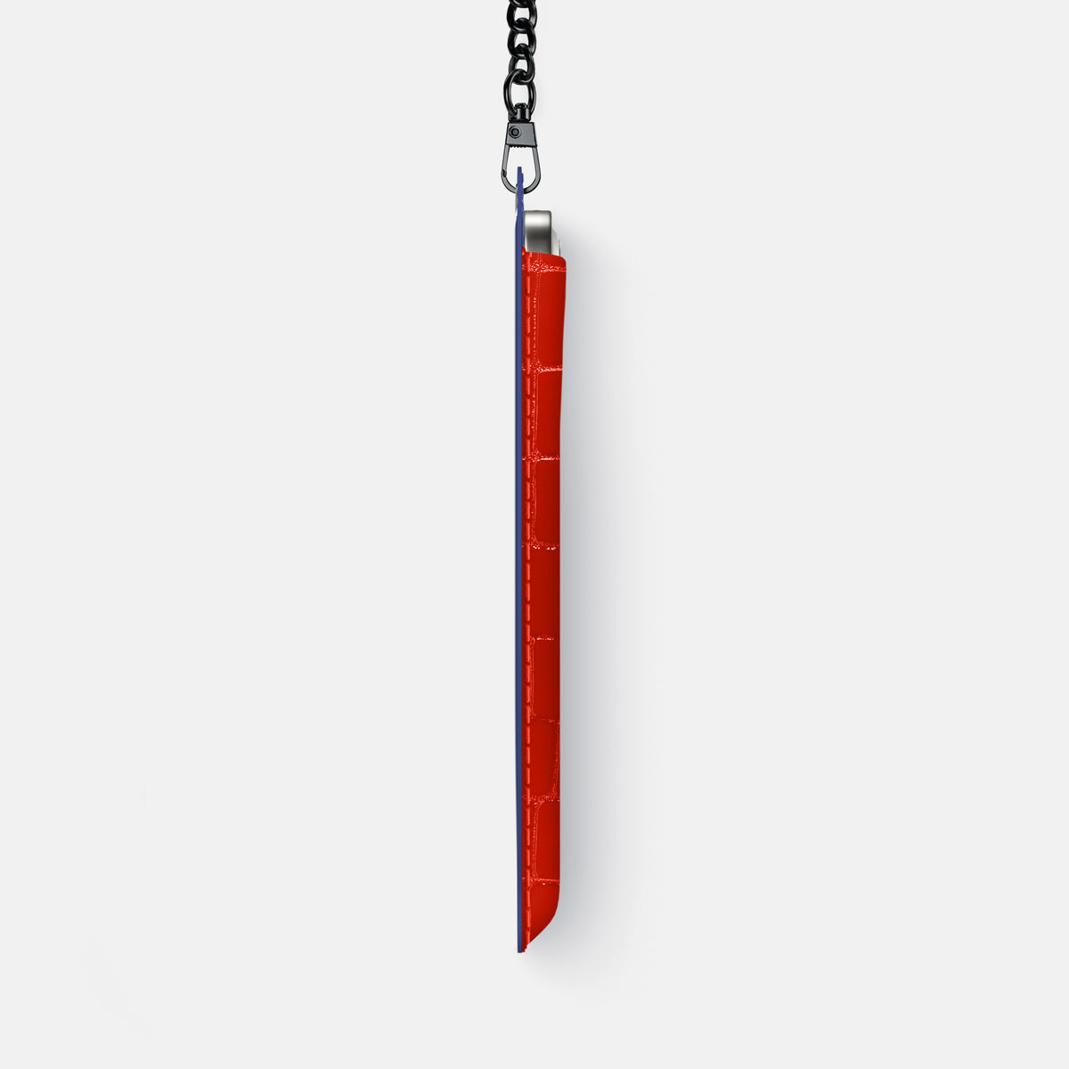 Crossbody Bag For iPhone 17 Air In Shiny Alligator -4 | Coral-Orange-Black