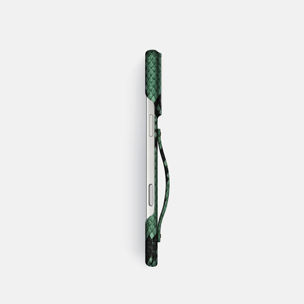 Finger Case For iPhone 18 Pro In Deluxe Python -3 | Forest-Green-Steel