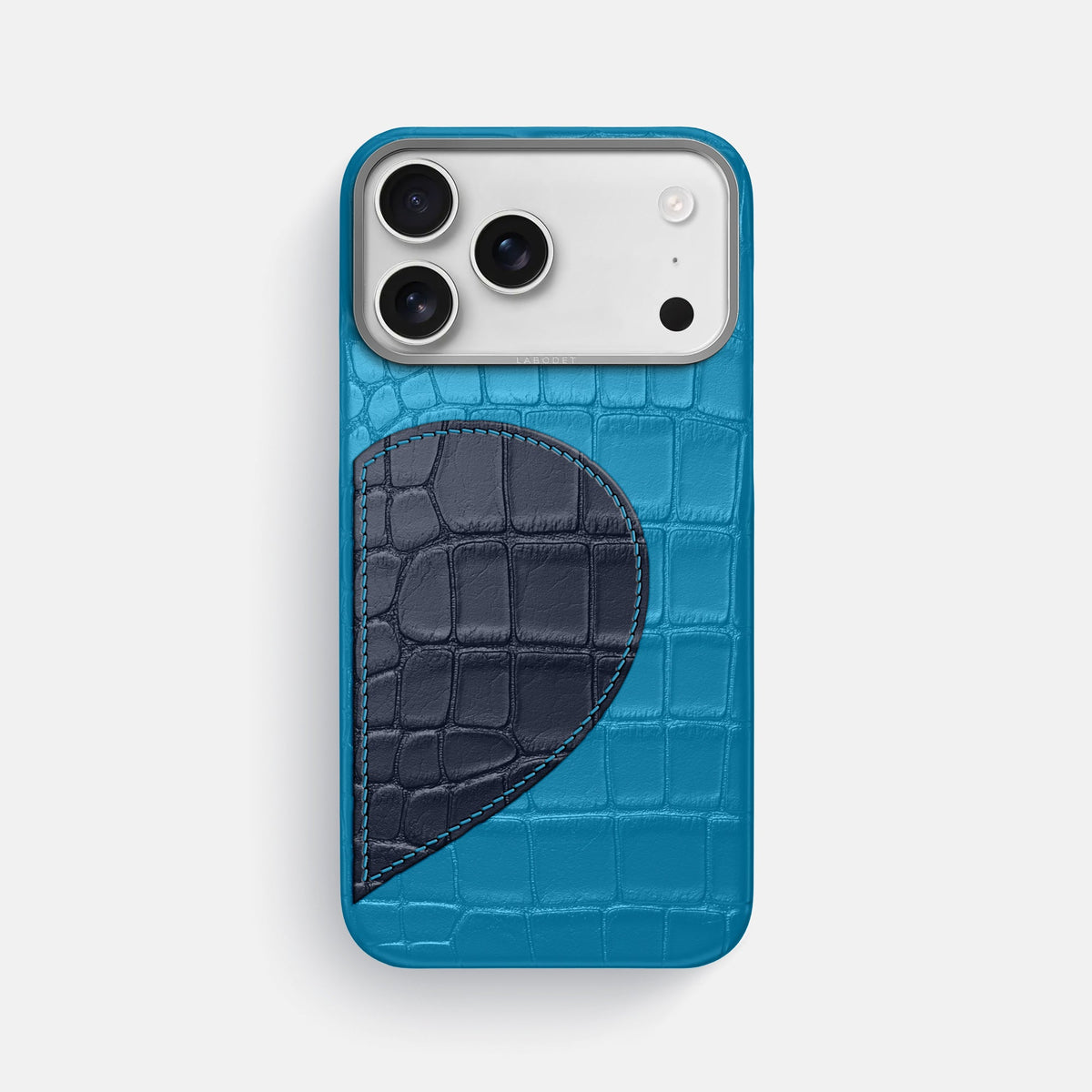 Classic Case With Half Heart - Right For iPhone 18 Pro Max In Alligator -1 | Curaçao-Blue-Steel