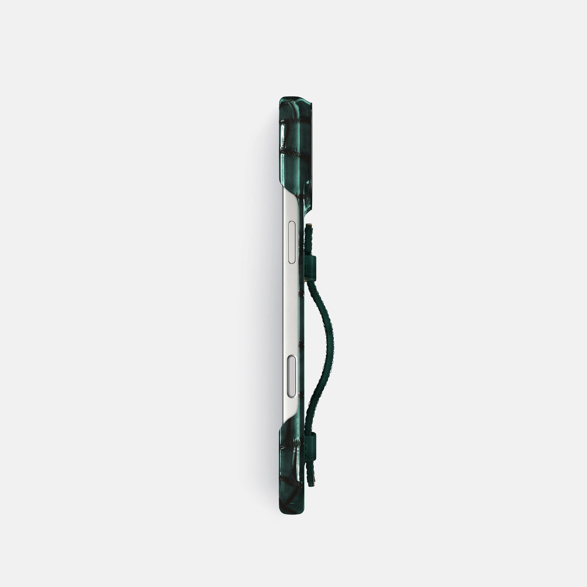 Handle Case For iPhone 18 Pro In Patina Alligator -3 | Green-Black