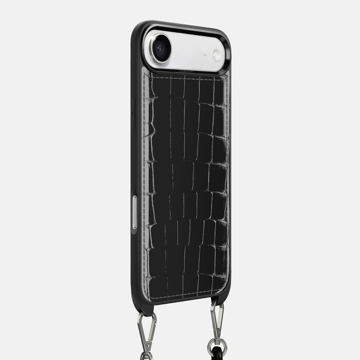 Crossbody Sport Case For iPhone 17 Air In Shiny Alligator -2 | Black