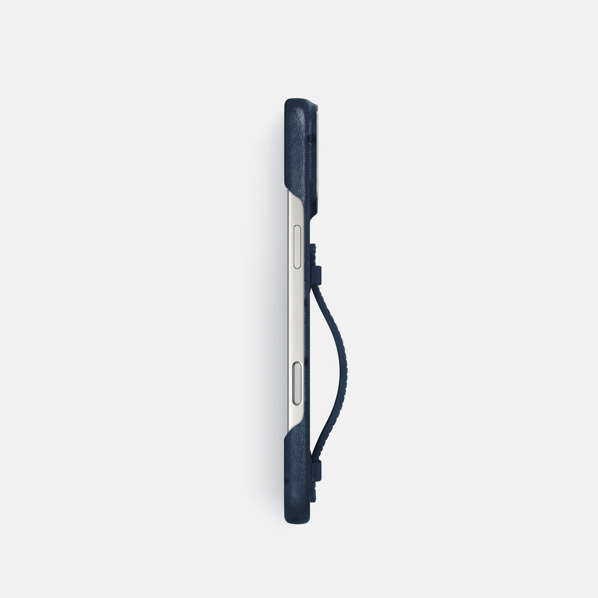 Center Handle For iPhone 18 Pro In Ostrich -2 | Navy-Blue-Steel