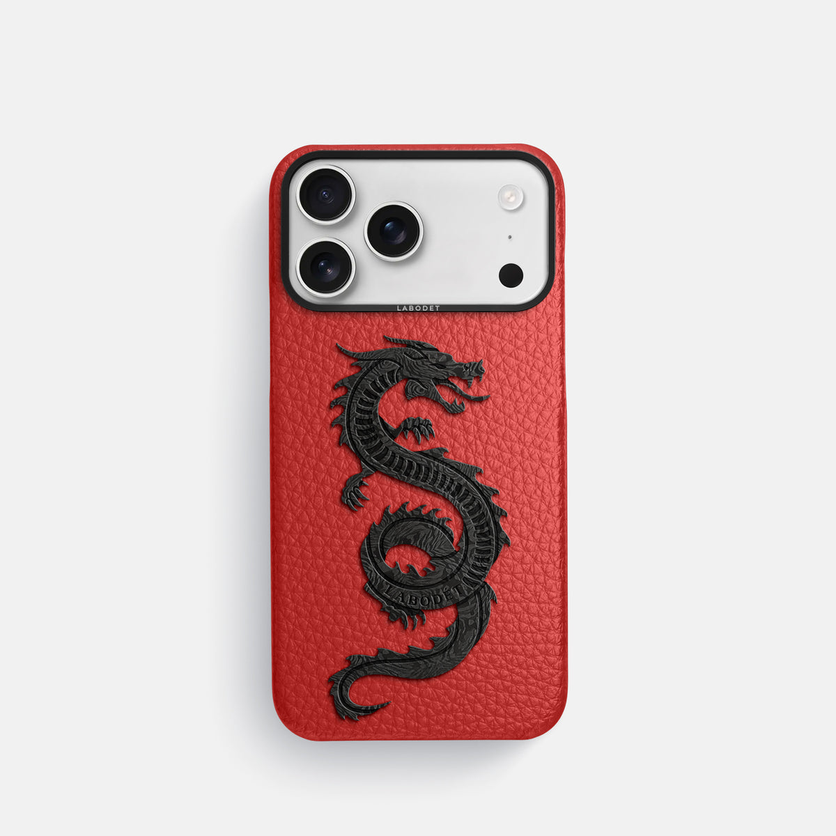 Classic Case With Carbon Dragon For iPhone 17 Pro In Calf -1 | Red-Black