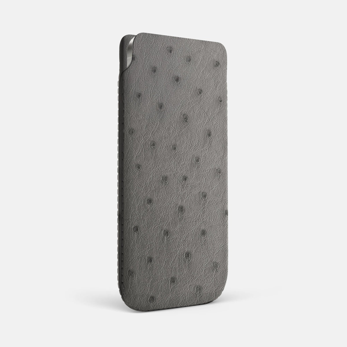 Pouch Case For iPhone 18 Pro Max In Ostrich -2 | Grey