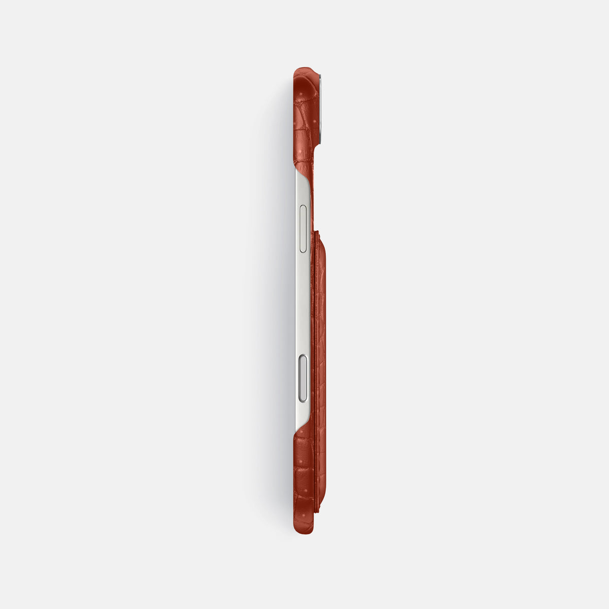 Double Card Case For iPhone 17 Air In Porosus Crocodile -3 | Nuts-Steel