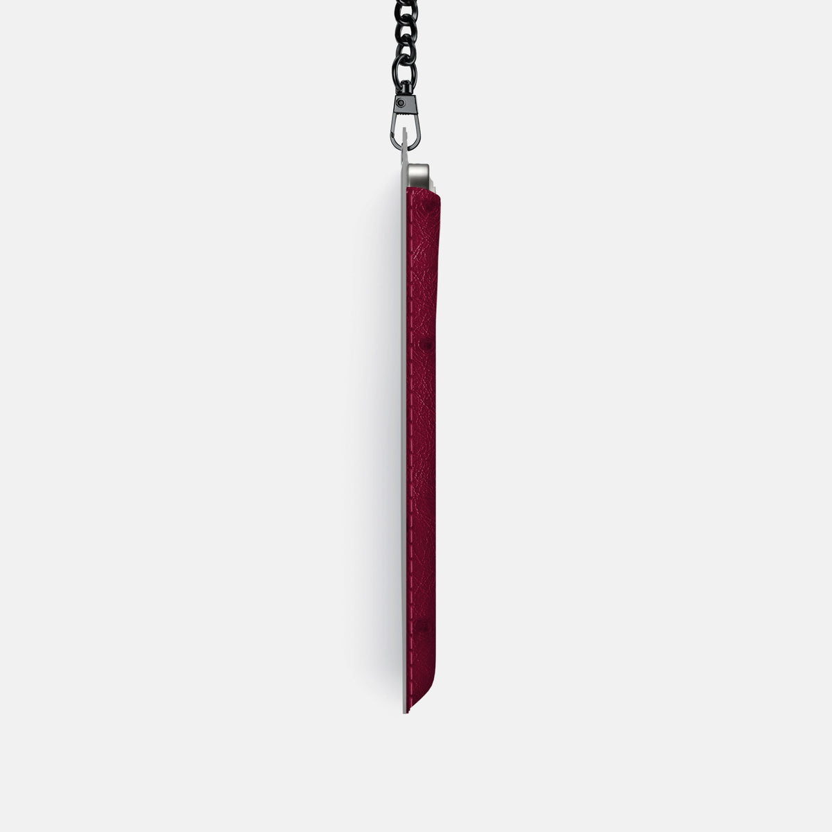 Crossbody Bag For iPhone 18 Pro In Ostrich -4 | Bordeaux-Black