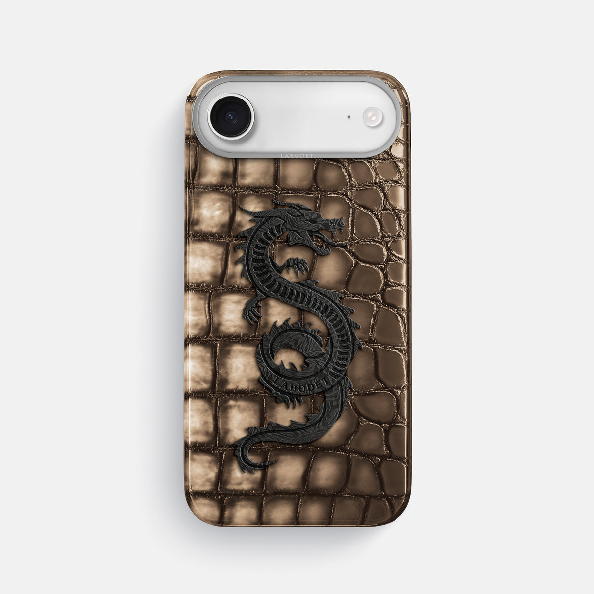 Classic Case With Carbon Dragon For iPhone 17 Air In Patina Alligator -1 | Etoupe-Steel