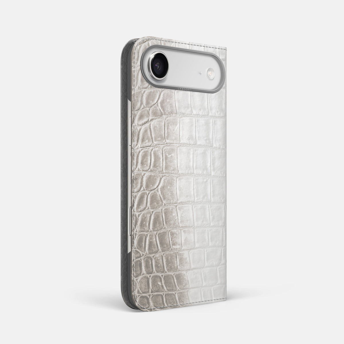 Folio Case For iPhone 17 Air In Himalayan Crocodile -1 | Grey-Steel