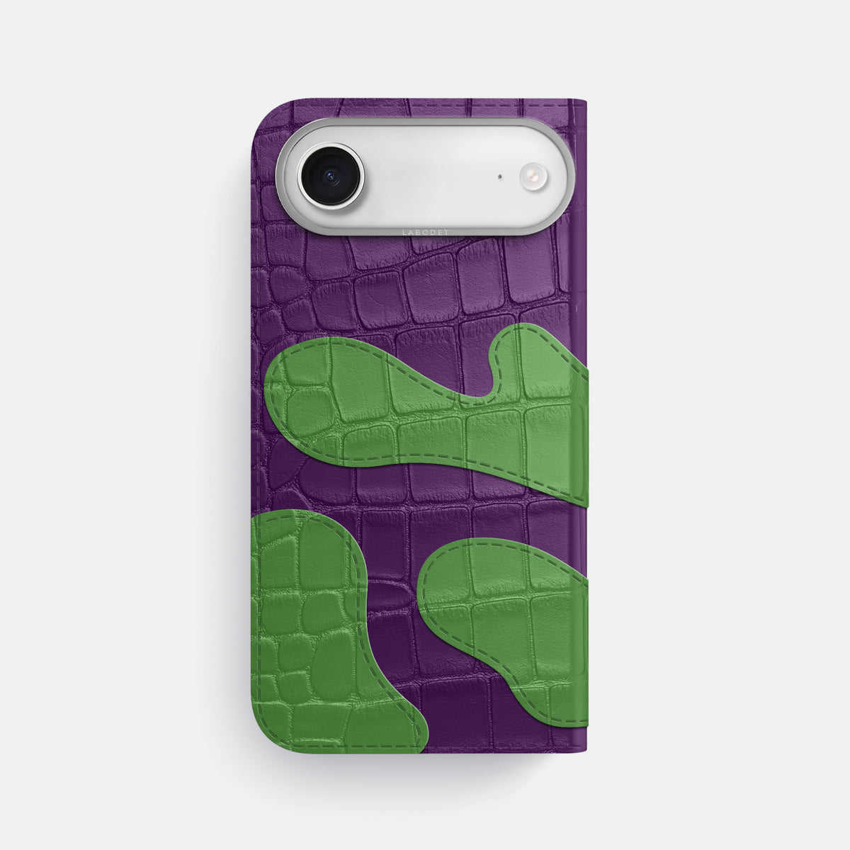 Camouflage Folio For iPhone 17 Air In Alligator -3 | Purple-Steel