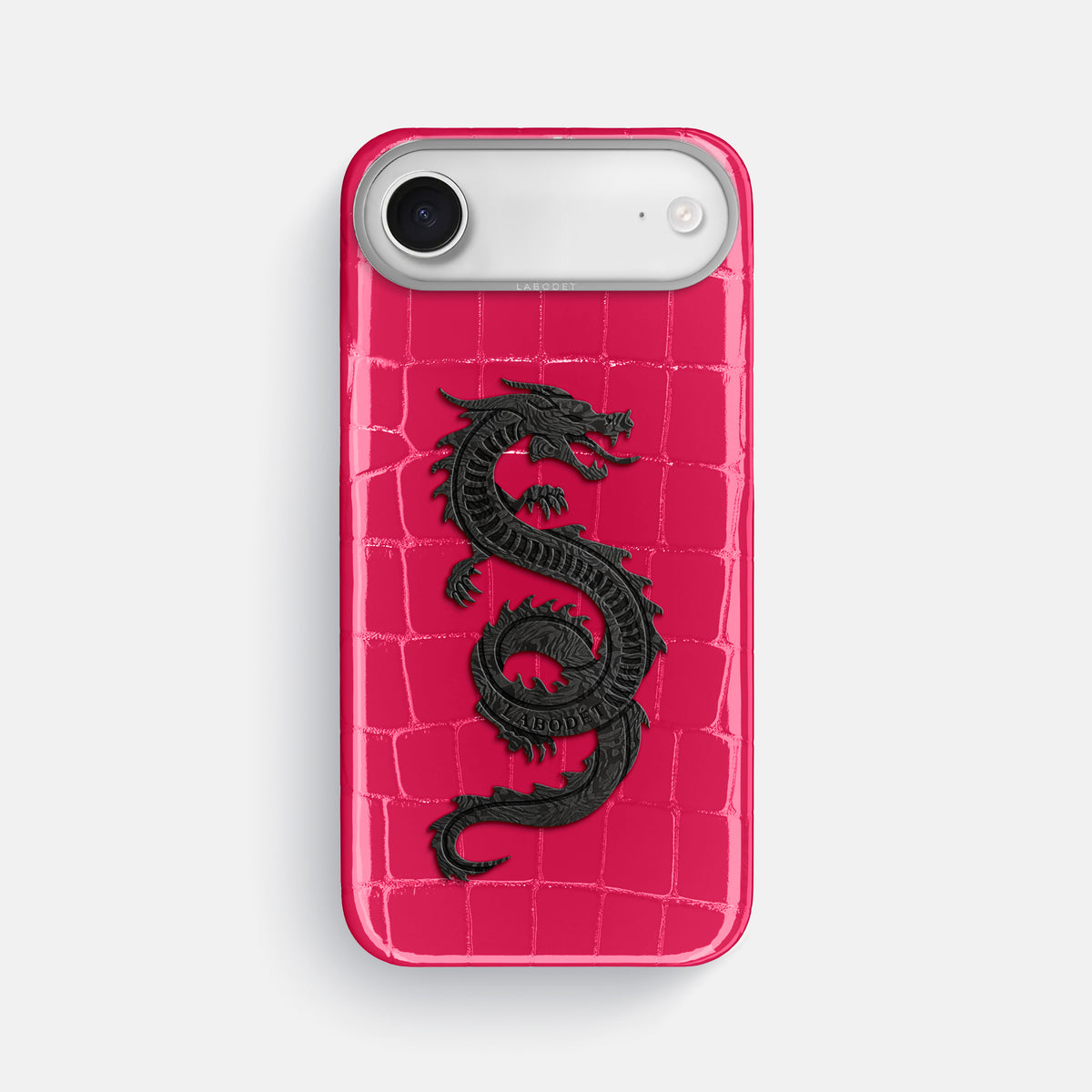 Classic Case With Carbon Dragon For iPhone 17 Air In Shiny Alligator -1 | Pink-Panther-Steel