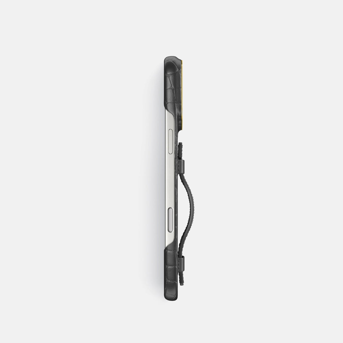 Handle Case For iPhone 18 Pro In Alligator -3 | Grey-Gold
