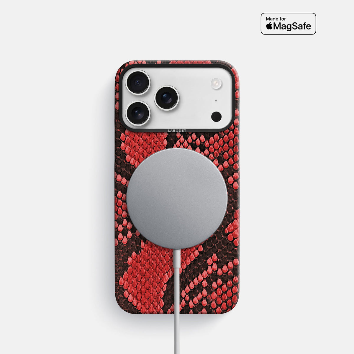 Classic Case For iPhone 18 Pro In Deluxe Python -5 | Red-Black