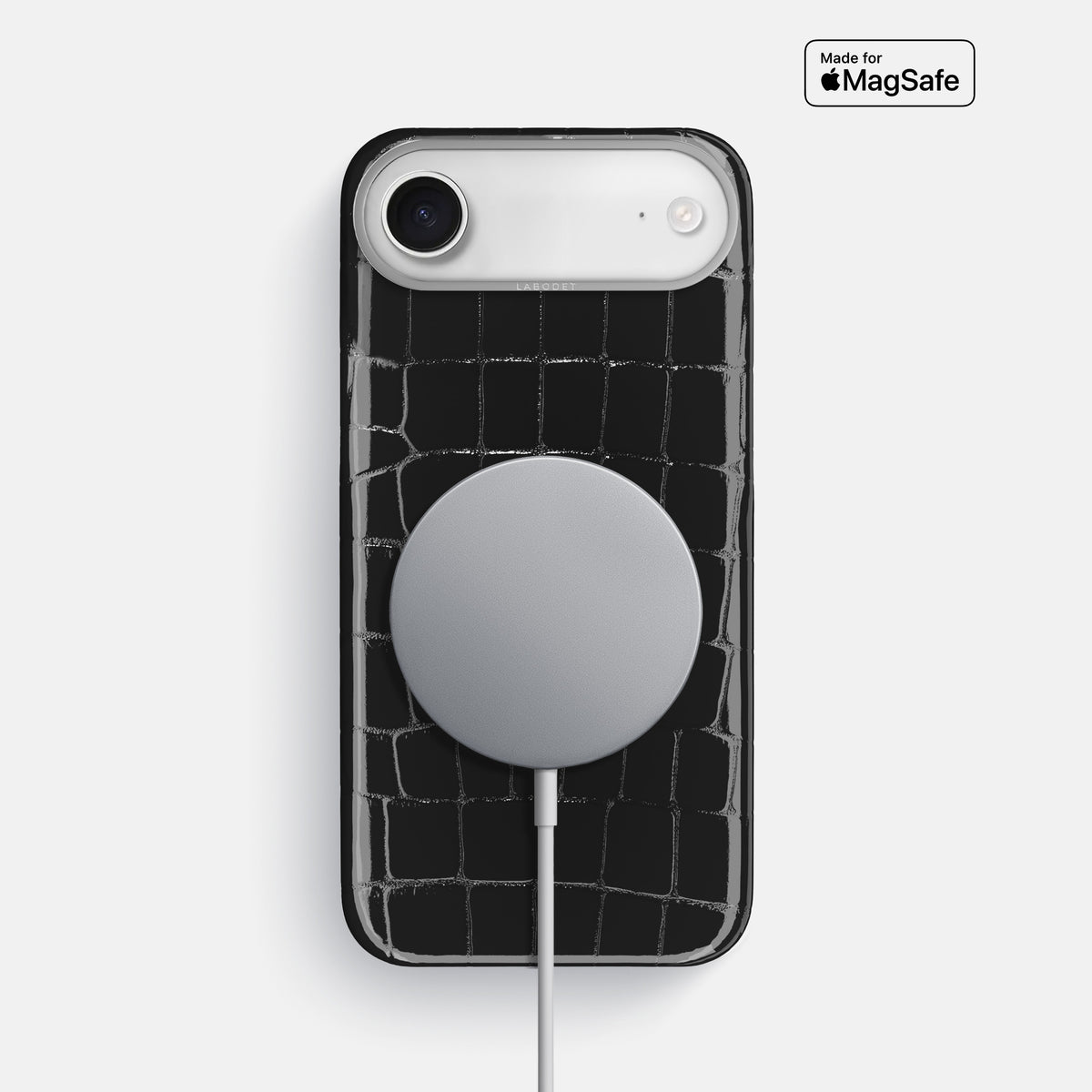 Classic Case For iPhone 17 Air In Shiny Alligator -5 | Black-Steel