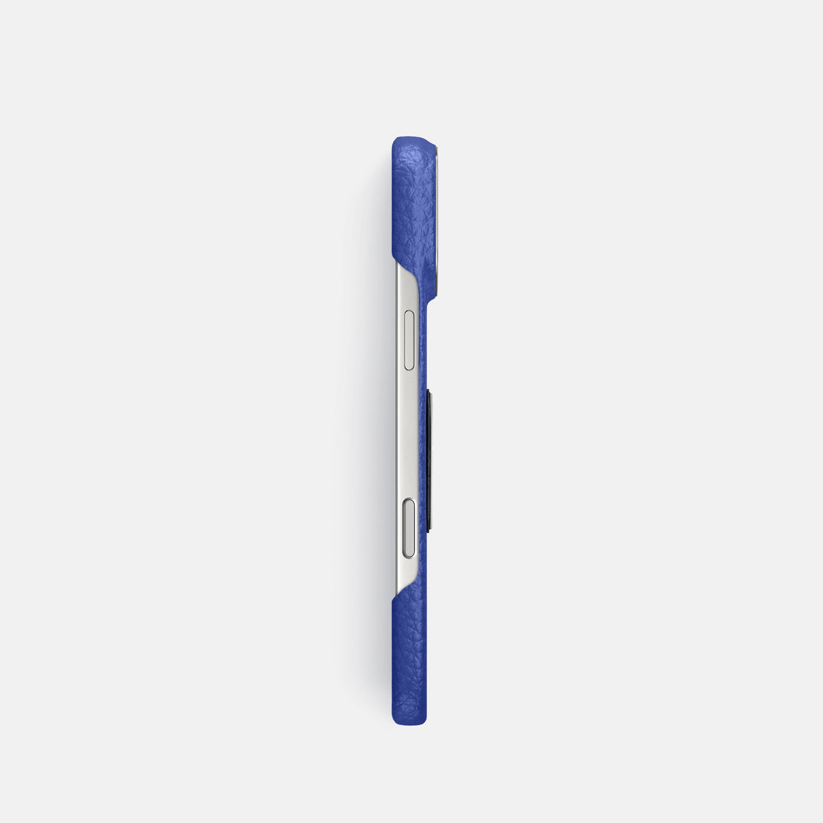 Classic Case With Titanium Skull For iPhone 18 Pro In Calf -3 | Royal-Blue-Steel