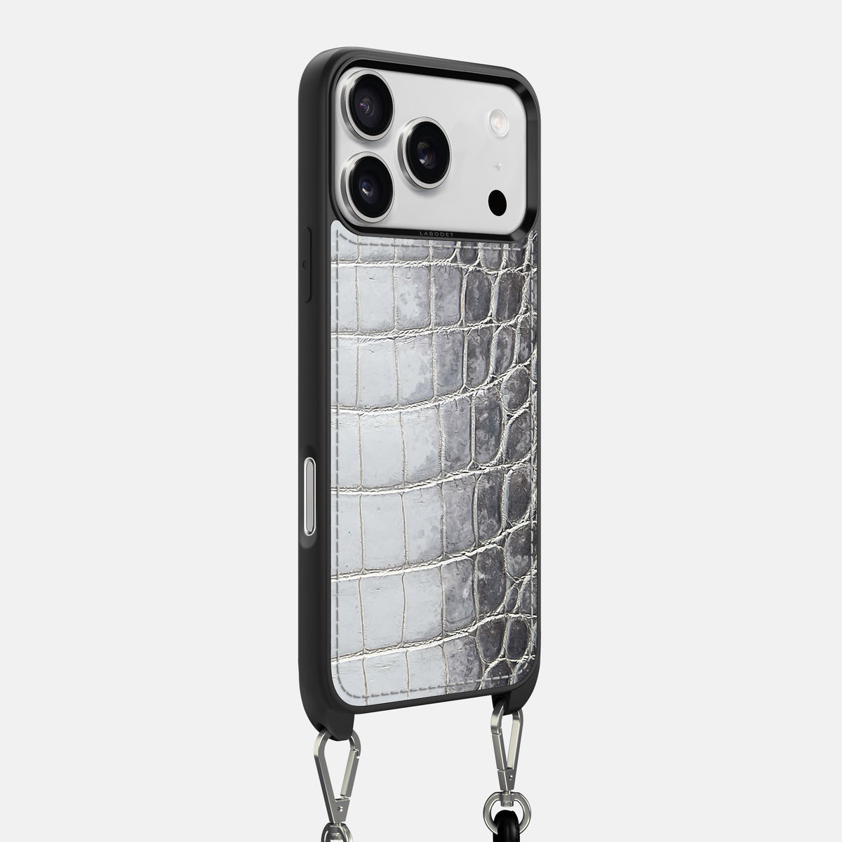 Crossbody Sport Case For iPhone 17 Pro Max In Himalayan Crocodile -2 | Silver