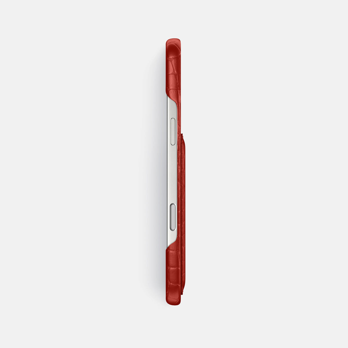 Slim Card Case For iPhone 17 Pro Max In Alligator -3 | Red