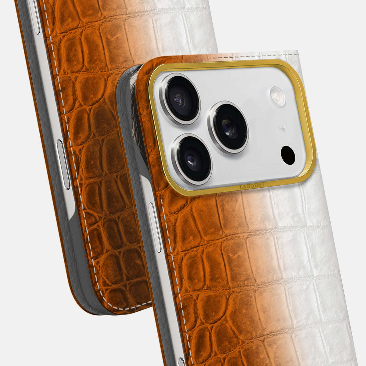 Folio Case For iPhone 18 Pro Max In Himalayan Crocodile -5 | Orange-Gold