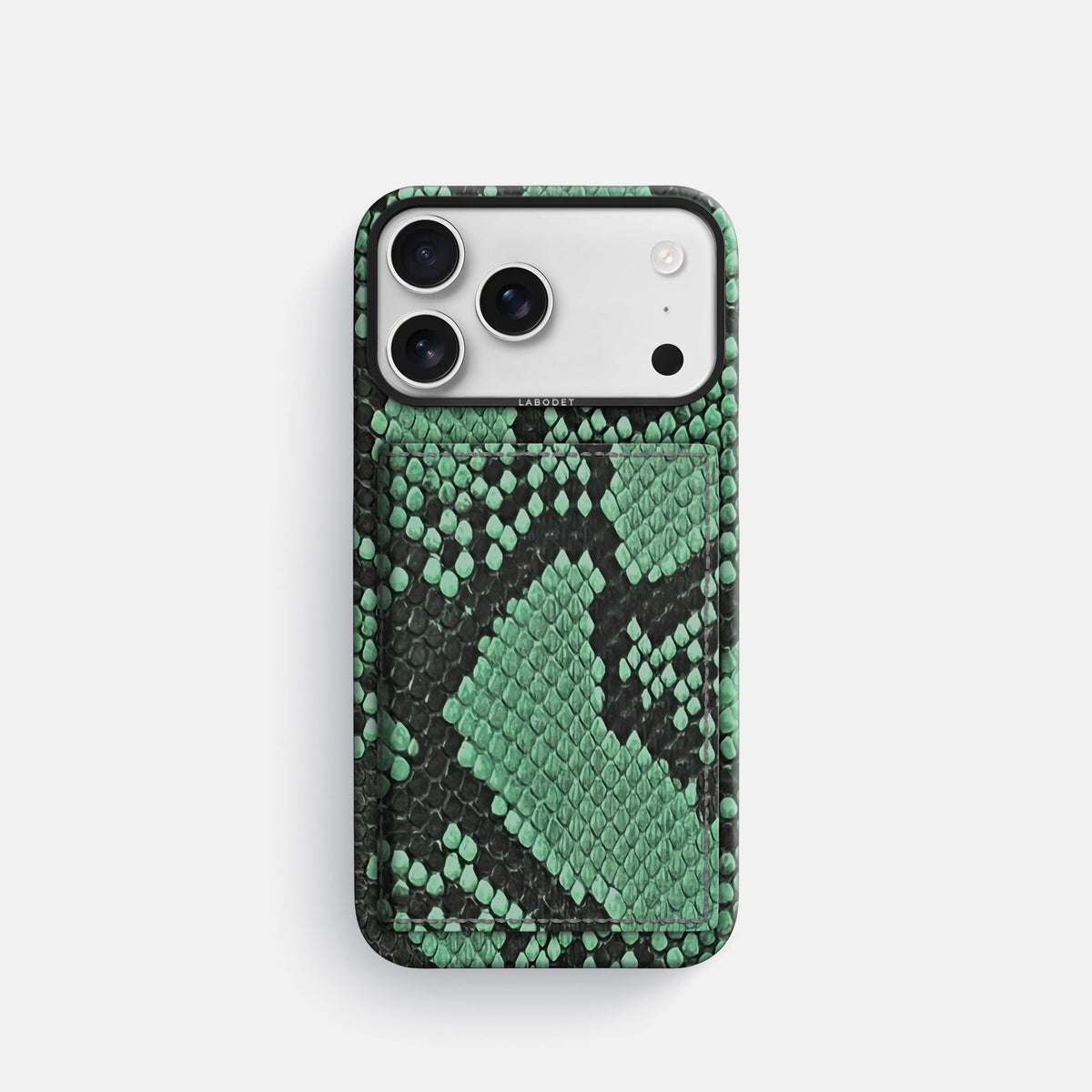 Bi-Fold Case For iPhone 18 Pro In Deluxe Python -1 | Forest-Green-Black
