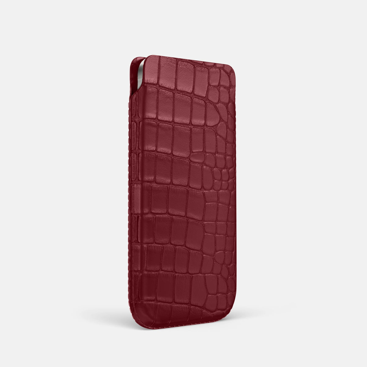 Pouch Case For iPhone 18 Pro In Alligator -2 | Burgundy