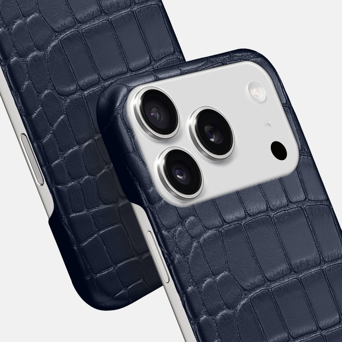 Slim Case For iPhone 18 Pro In Alligator -6 | Navy-Blue