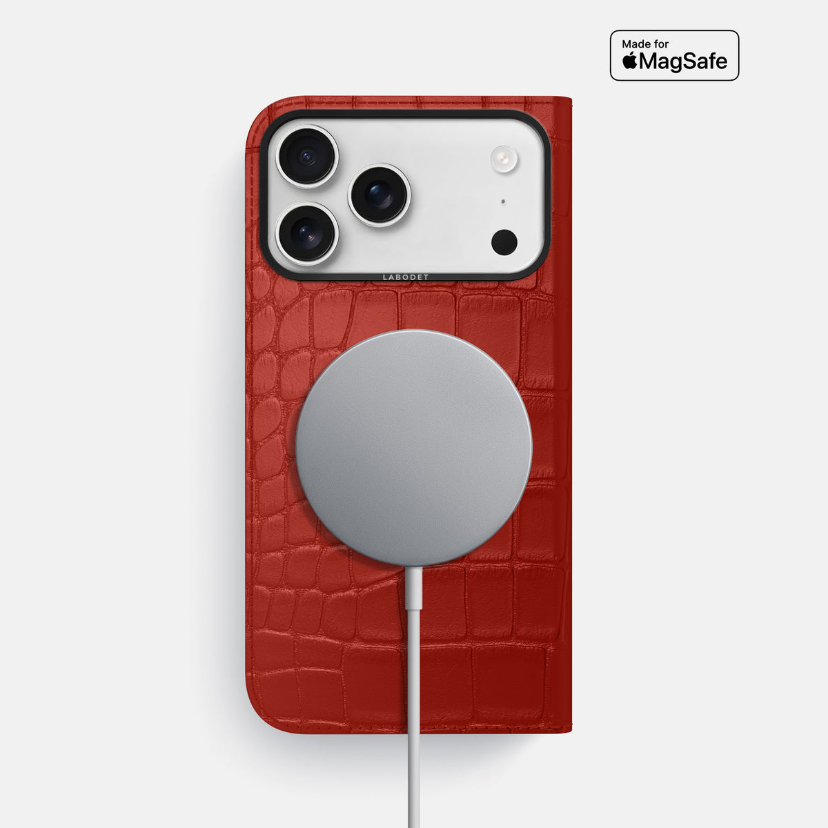 Folio Case For iPhone 17 Pro Max In Alligator -3 | Red-Black