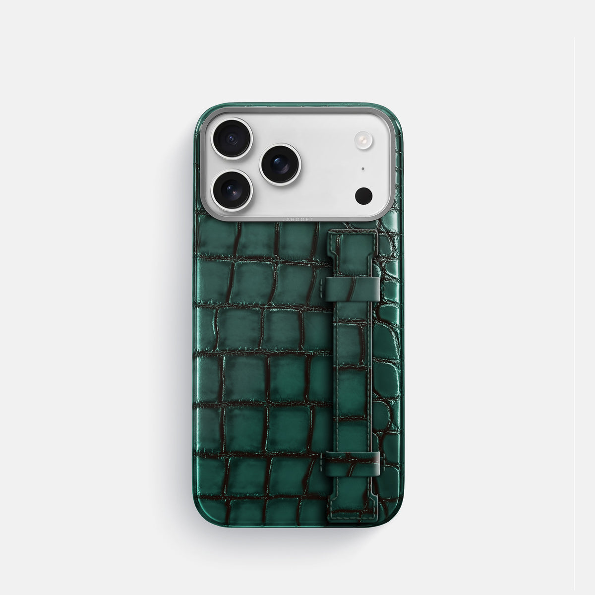 Handle Case For iPhone 17 Pro In Patina Alligator -1 | Green-Steel