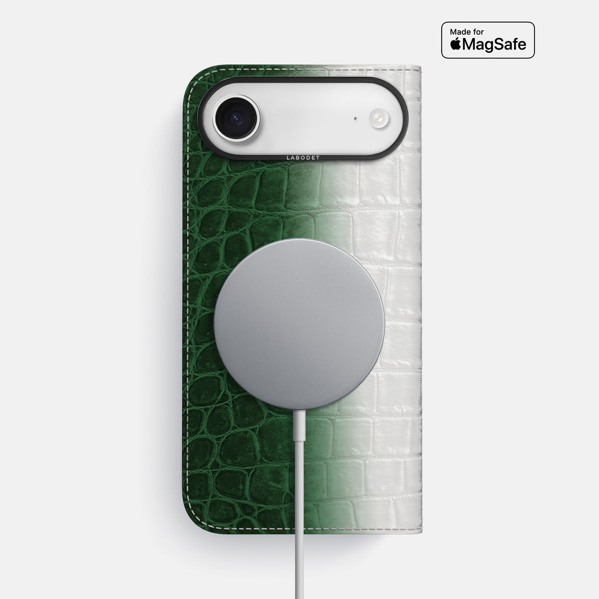 Folio Case For iPhone 17 Air In Himalayan Crocodile -3 | Green-Black