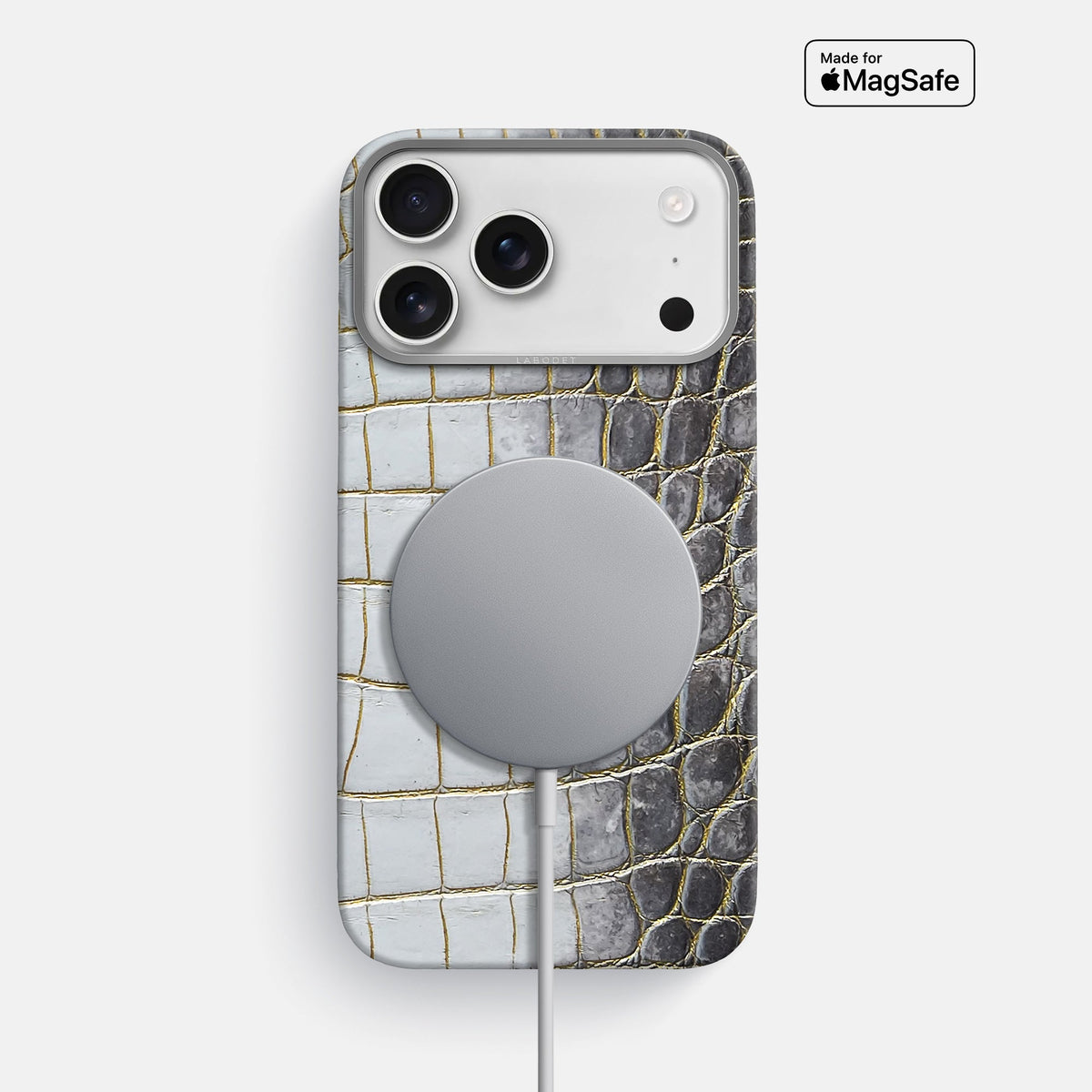 Classic Case For iPhone 18 Pro Max In Himalayan Crocodile -4 | Gold-Steel