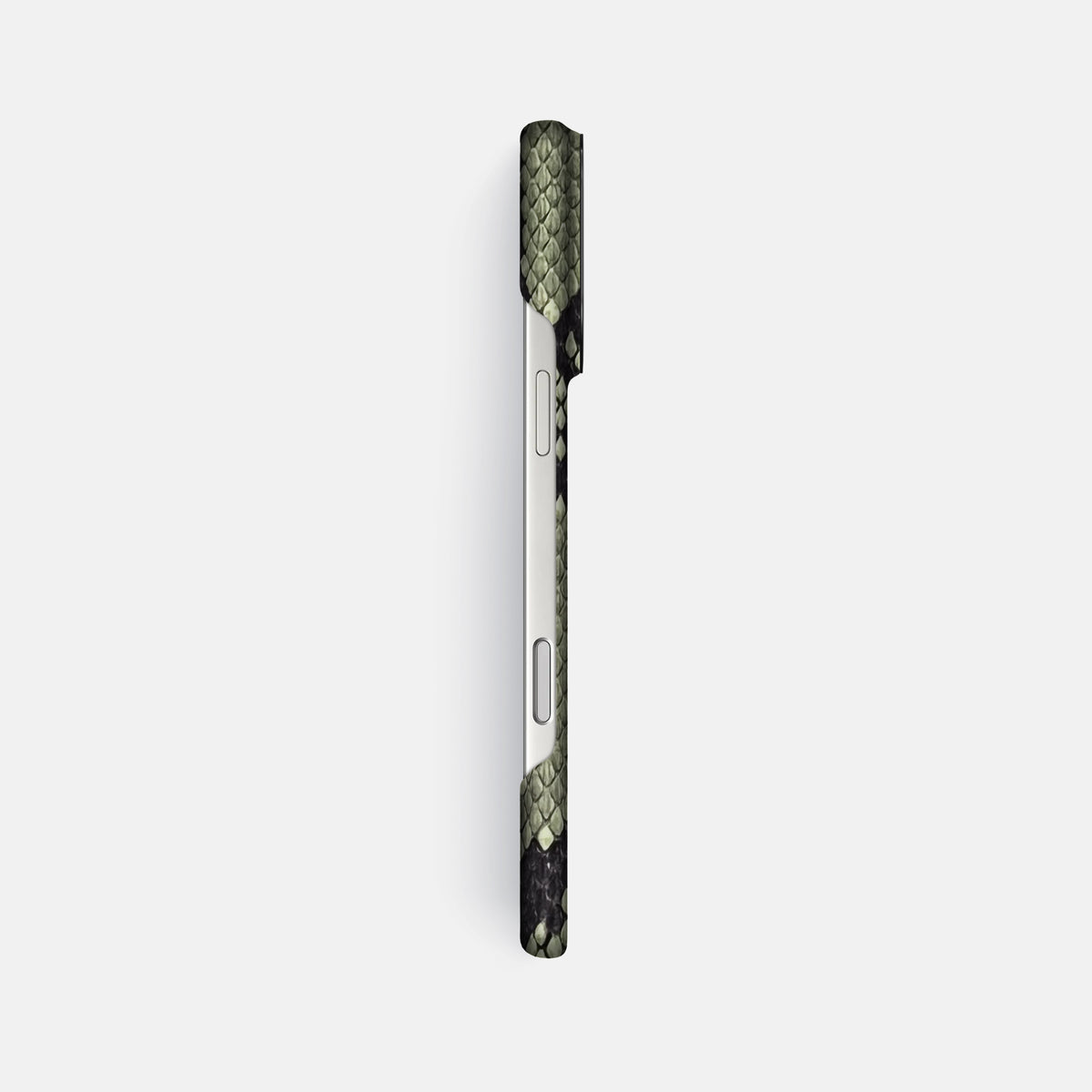 Classic Case For iPhone 17 Pro Max In Deluxe Python -3 | Army-Green-Black