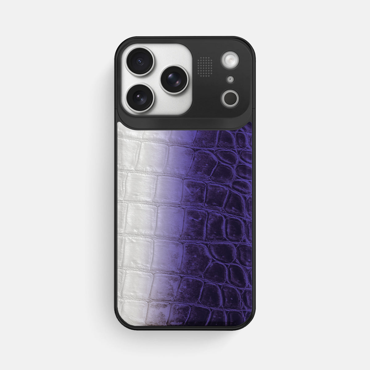Metal Case For iPhone 17 Pro Max In Himalayan Crocodile -1 | Purple-Black