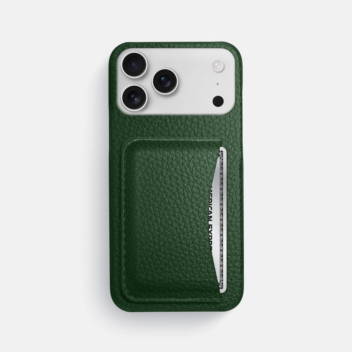 Slim Card Case For iPhone 18 Pro Max In Calf -1 | Dark-Green