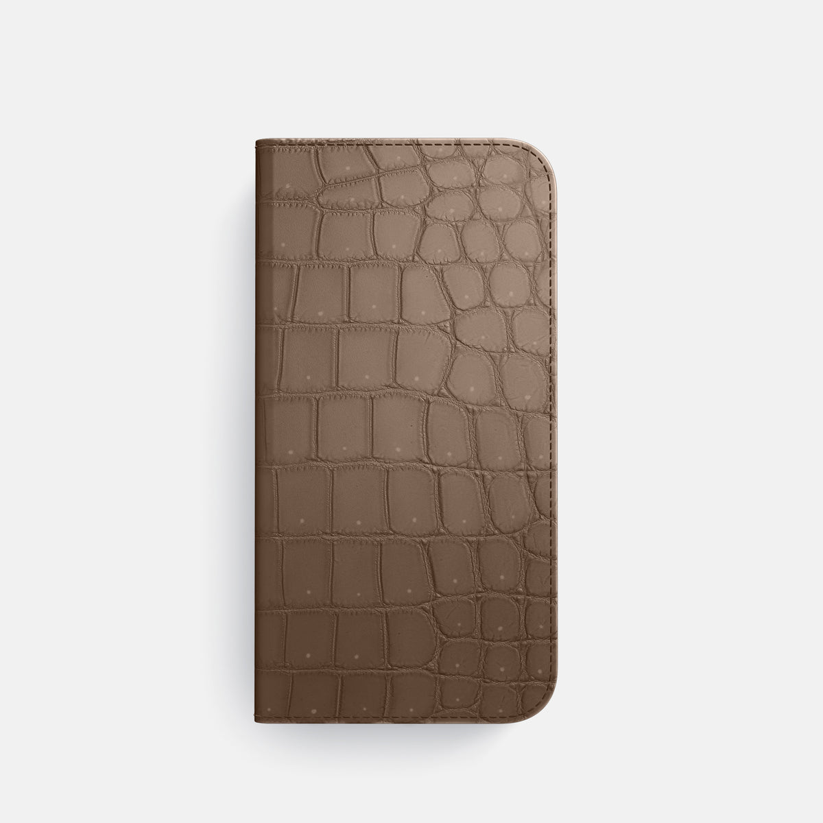 Folio Case For iPhone 17 Pro In Porosus Crocodile -4 | Fur-Brown-Steel