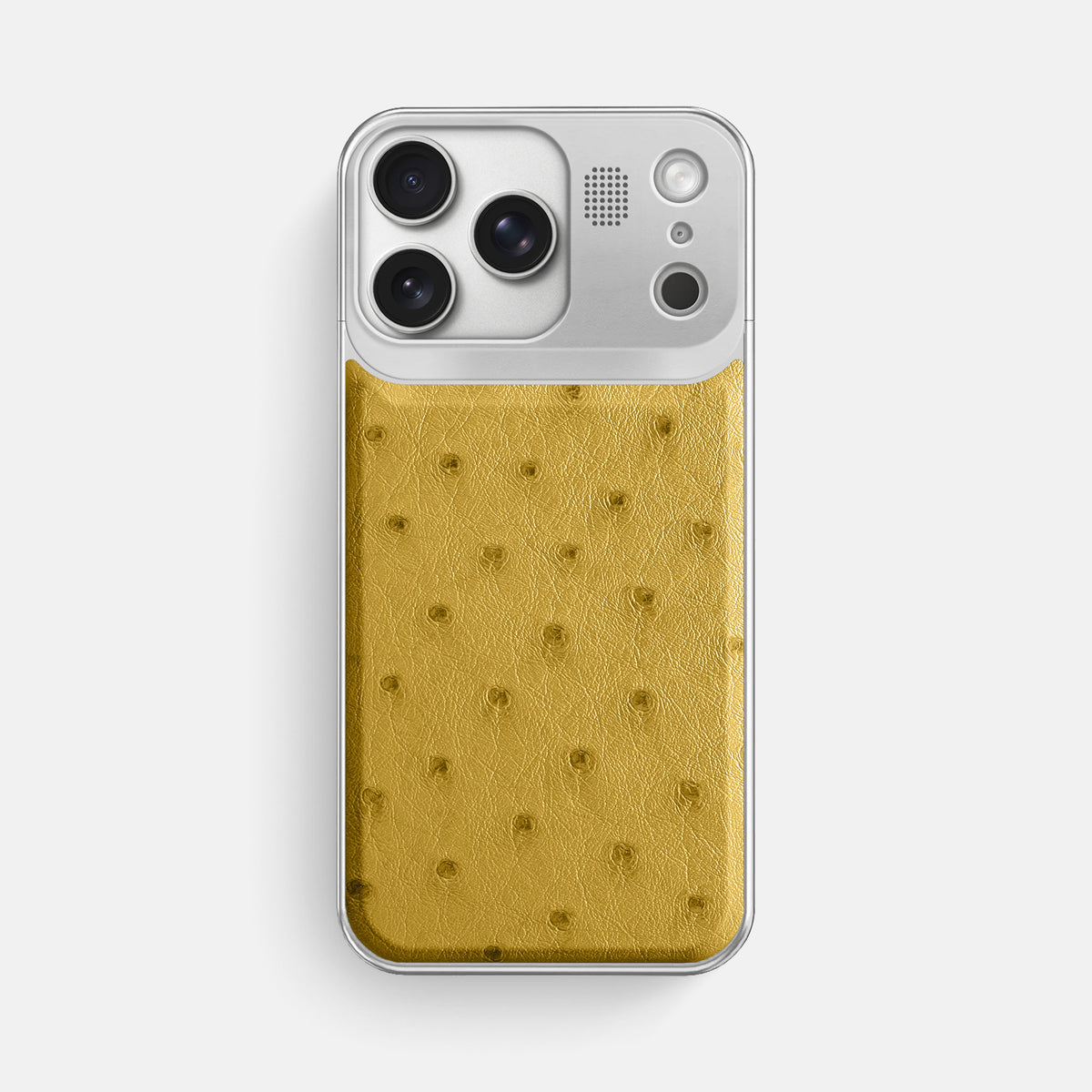 Metal Case For iPhone 17 Pro Max In Ostrich -1 | Gold-Steel