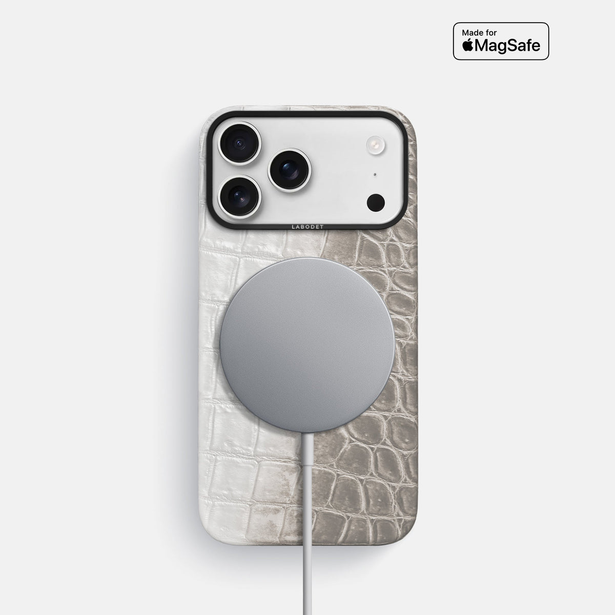 Classic Case For iPhone 18 Pro In Himalayan Crocodile -4 | Grey-Black
