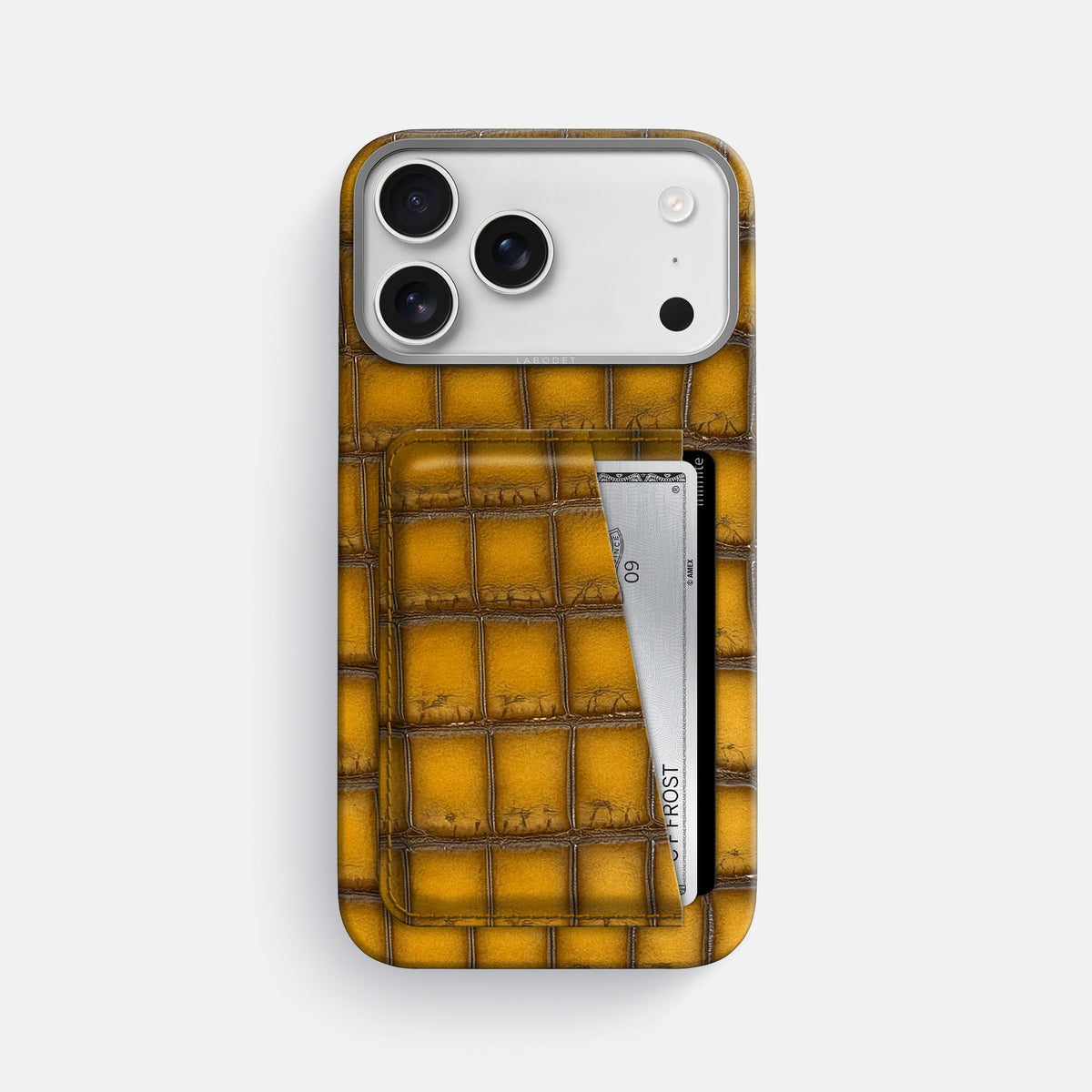 Double Card Case For iPhone 17 Pro Max In Patina Alligator -1 | Sydney-Steel
