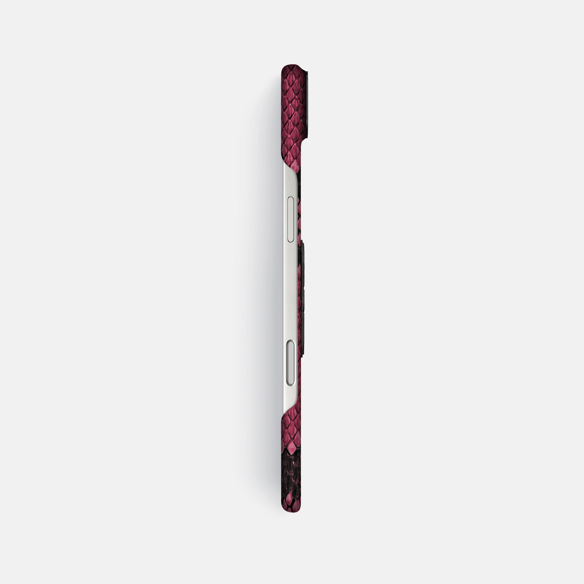 Classic Case With Titanium Skull For iPhone 17 Air In Deluxe Python -3 | Burgundy-Black