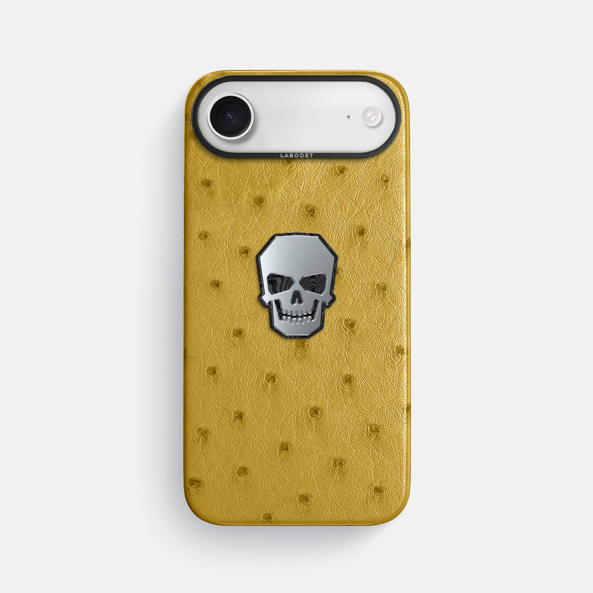 Classic Case With Titanium Skull For iPhone 17 Air In Ostrich -1 | Gold-Black