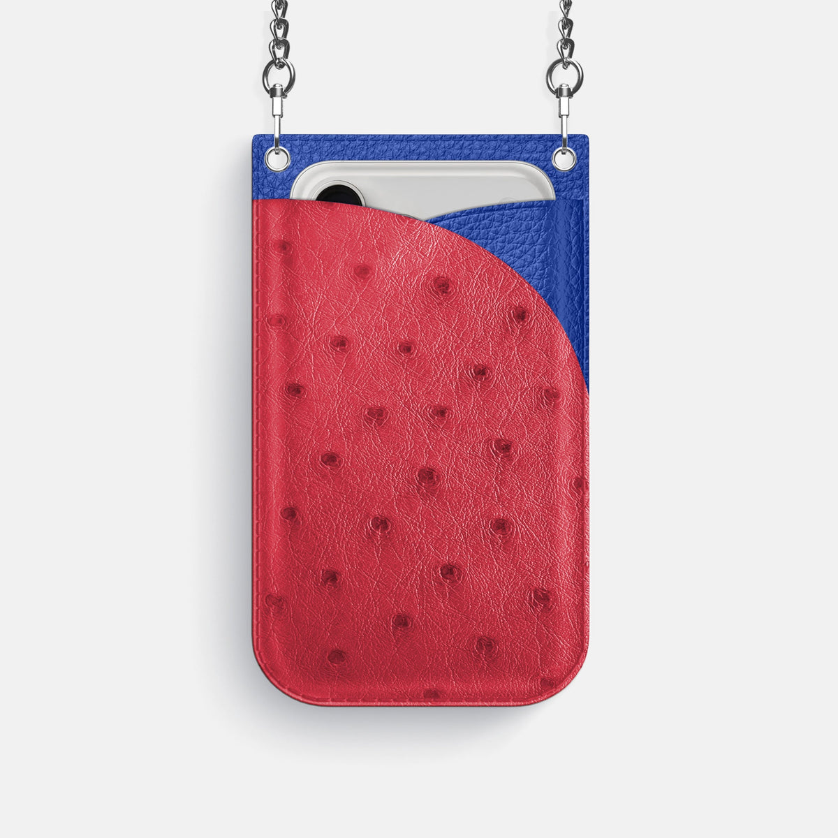 Crossbody Bag For iPhone 18 Pro In Ostrich -1 | Red-Steel