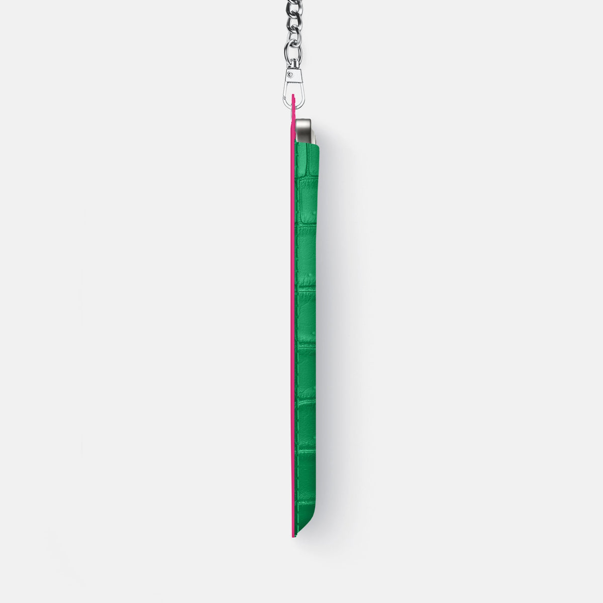 Crossbody Bag For iPhone 18 Pro Max In Porosus Crocodile -4 | Cactus-Green-Steel