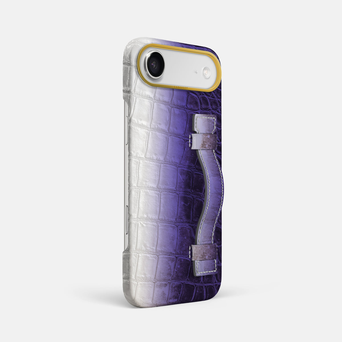 Handle Case For iPhone 17 Air In Himalayan Crocodile -2 | Purple-Gold