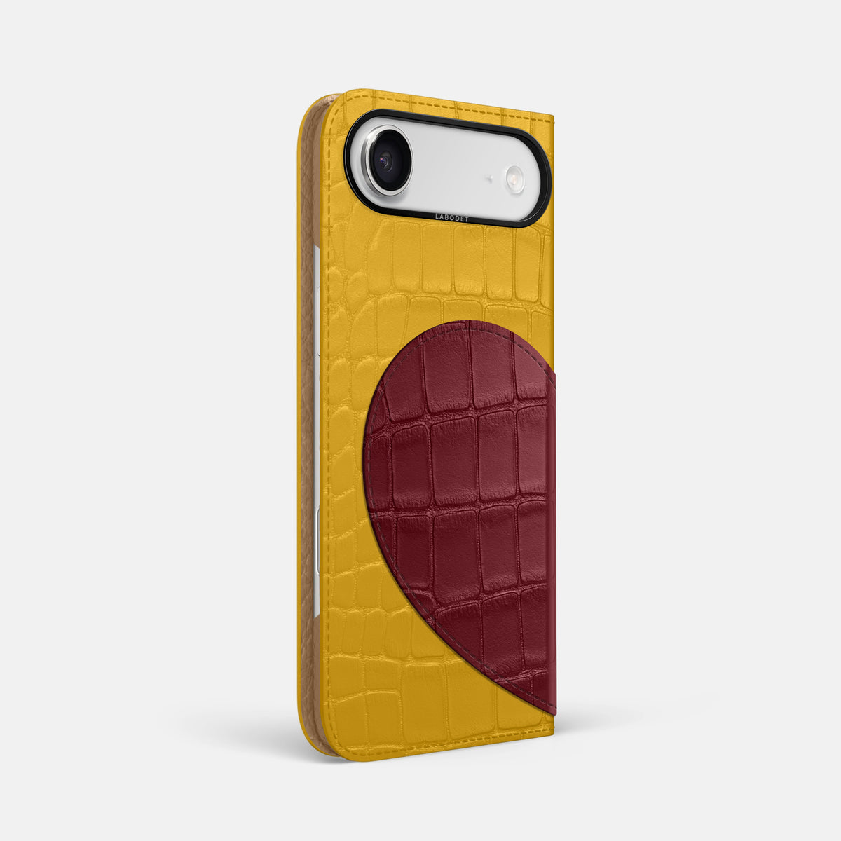 Folio Case With Heart For iPhone 17 Air In Alligator -1 | Yellow-Black