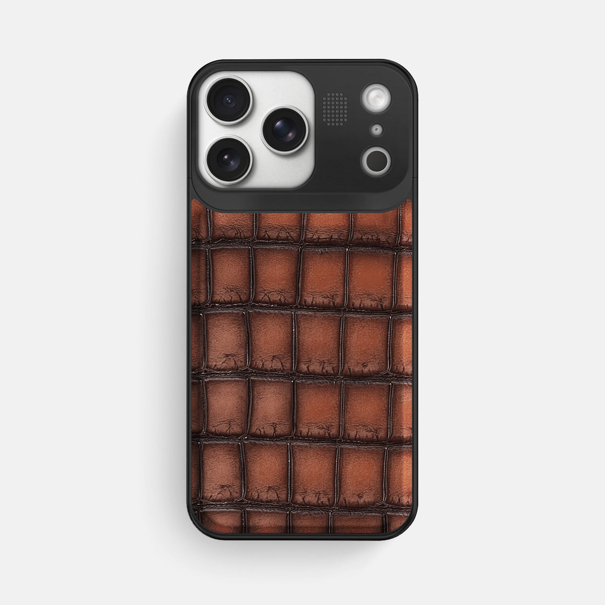 Metal Case For iPhone 17 Pro Max In Patina Alligator -1 | Baobab-Black
