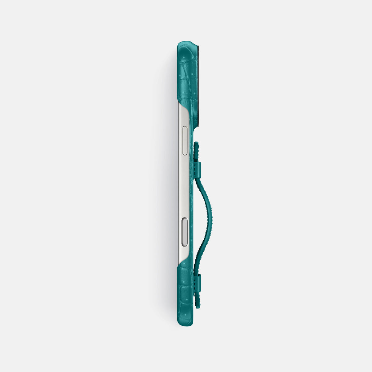 Handle Case For iPhone 17 Pro Max In Porosus Crocodile -3 | Celadon-Black