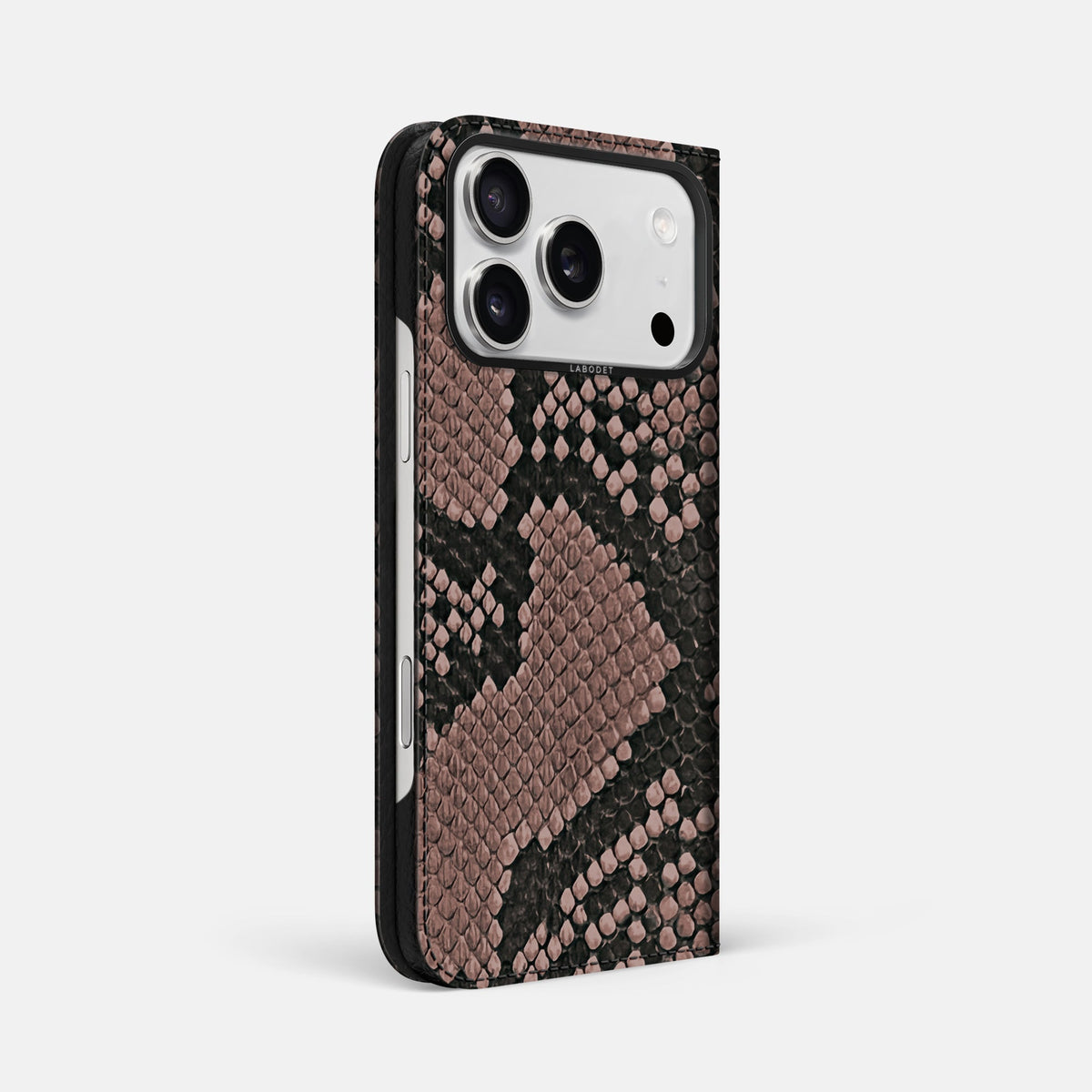 Folio Case For iPhone 18 Pro Max In Deluxe Python -1 | Mahogany-Brown-Black