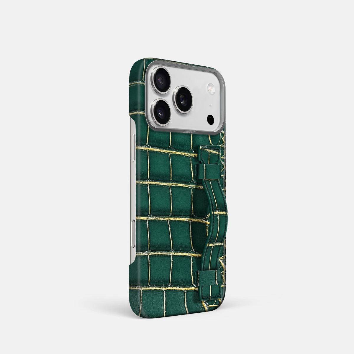 Handle Case For iPhone 17 Pro In Patina Alligator -2 | Cambridge-Steel