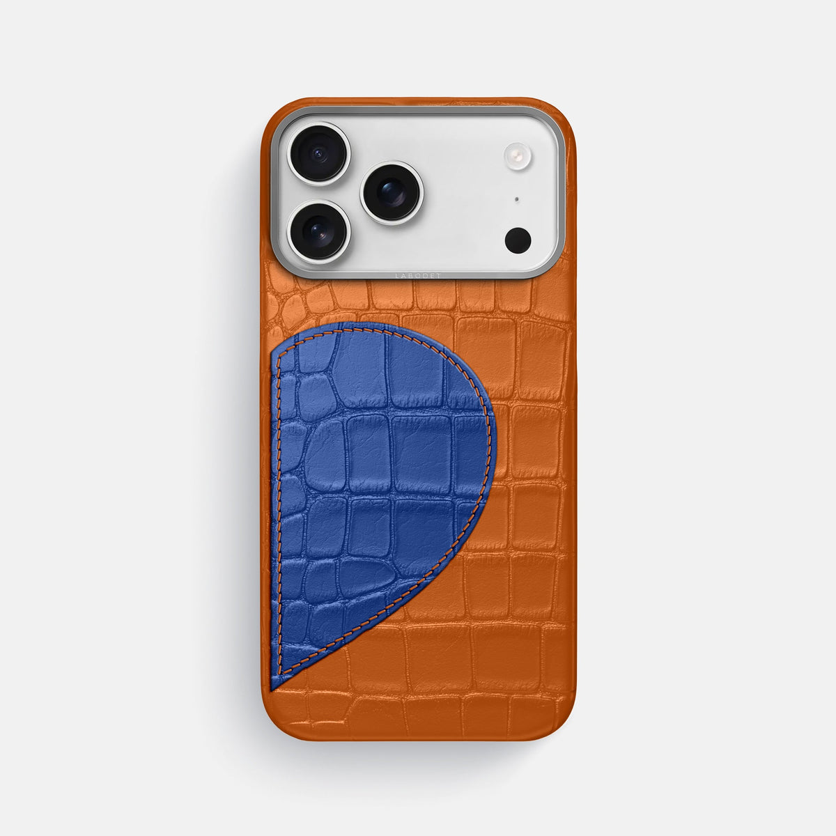 Classic Case With Half Heart - Right For iPhone 18 Pro Max In Alligator -1 | Orange-Steel