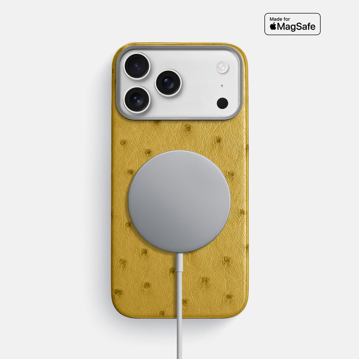 Classic Case For iPhone 18 Pro Max In Ostrich -5 | Gold-Steel