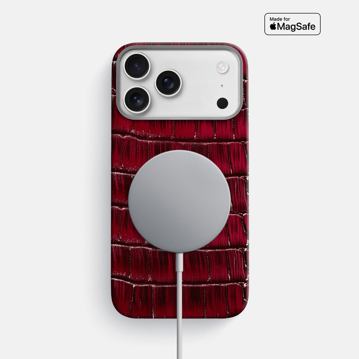 Classic Case For iPhone 18 Pro Max In Patina Alligator -5 | Havana-Burgundy-Steel