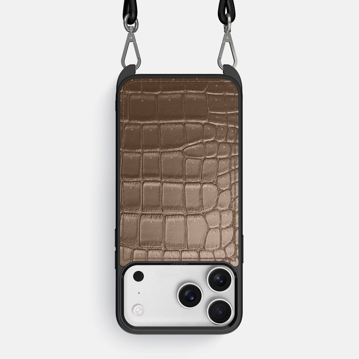 Crossbody Sport Case For iPhone 18 Pro Max In Porosus Crocodile -1 | Fur-Brown
